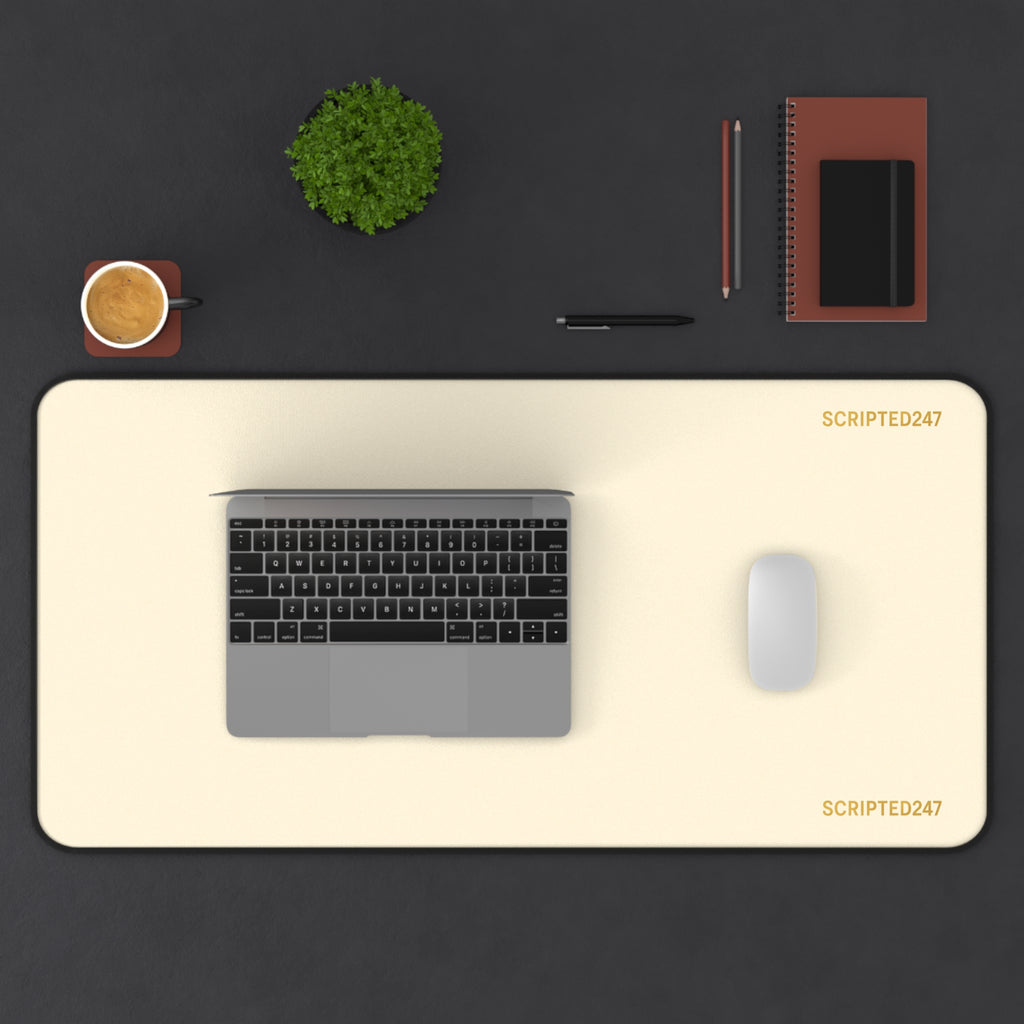 Scripted247 Desk Mat — Creme