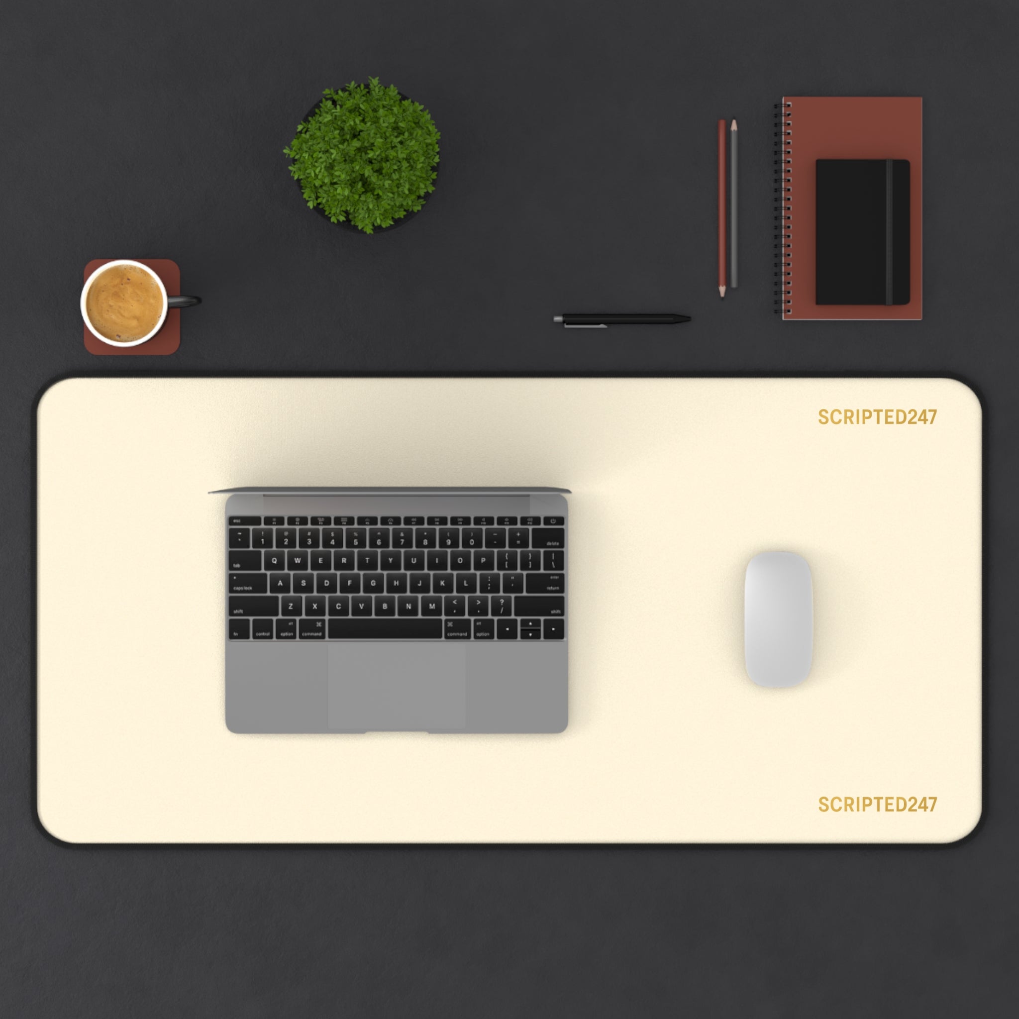 Scripted247 Desk Mat — Creme