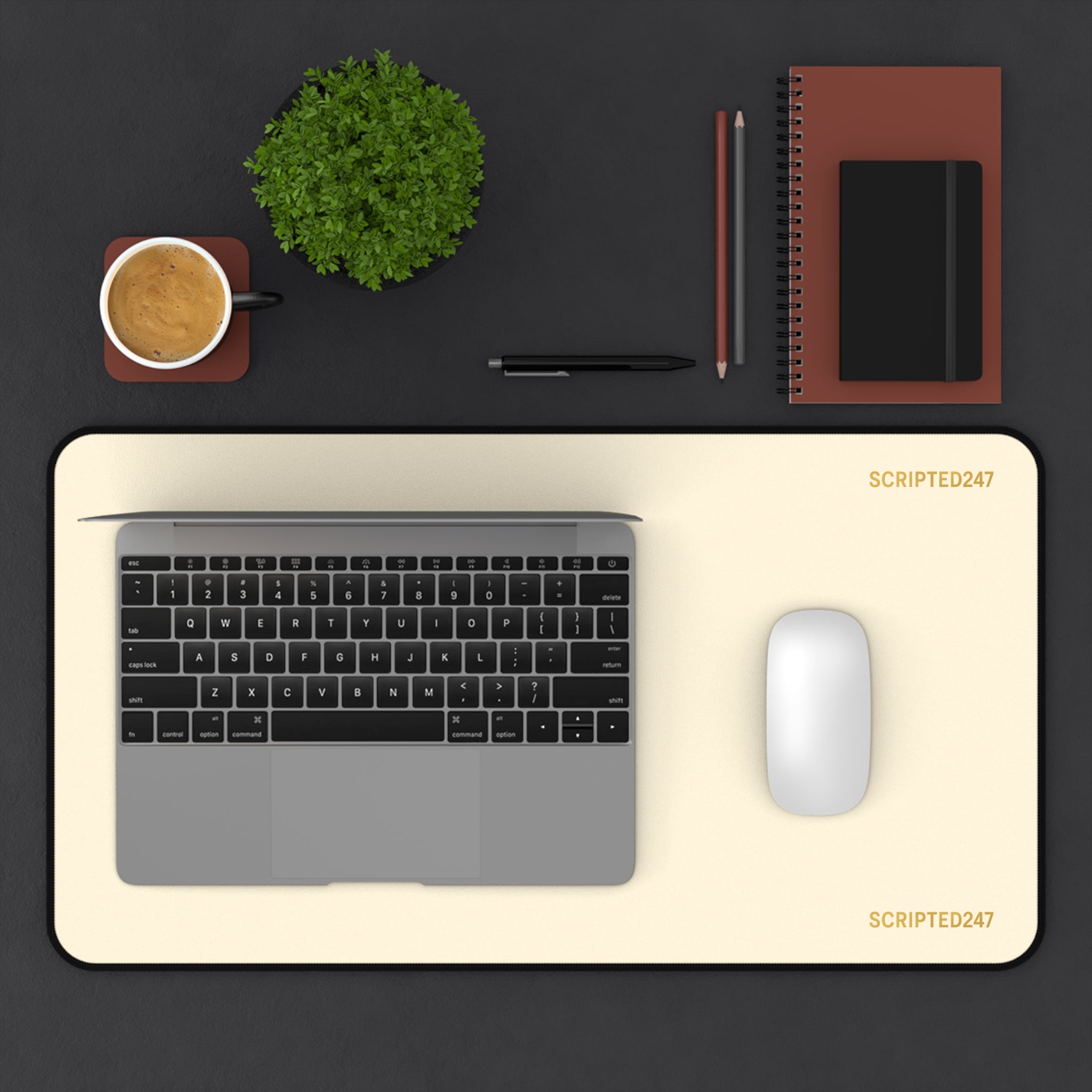 Scripted247 Desk Mat — Creme