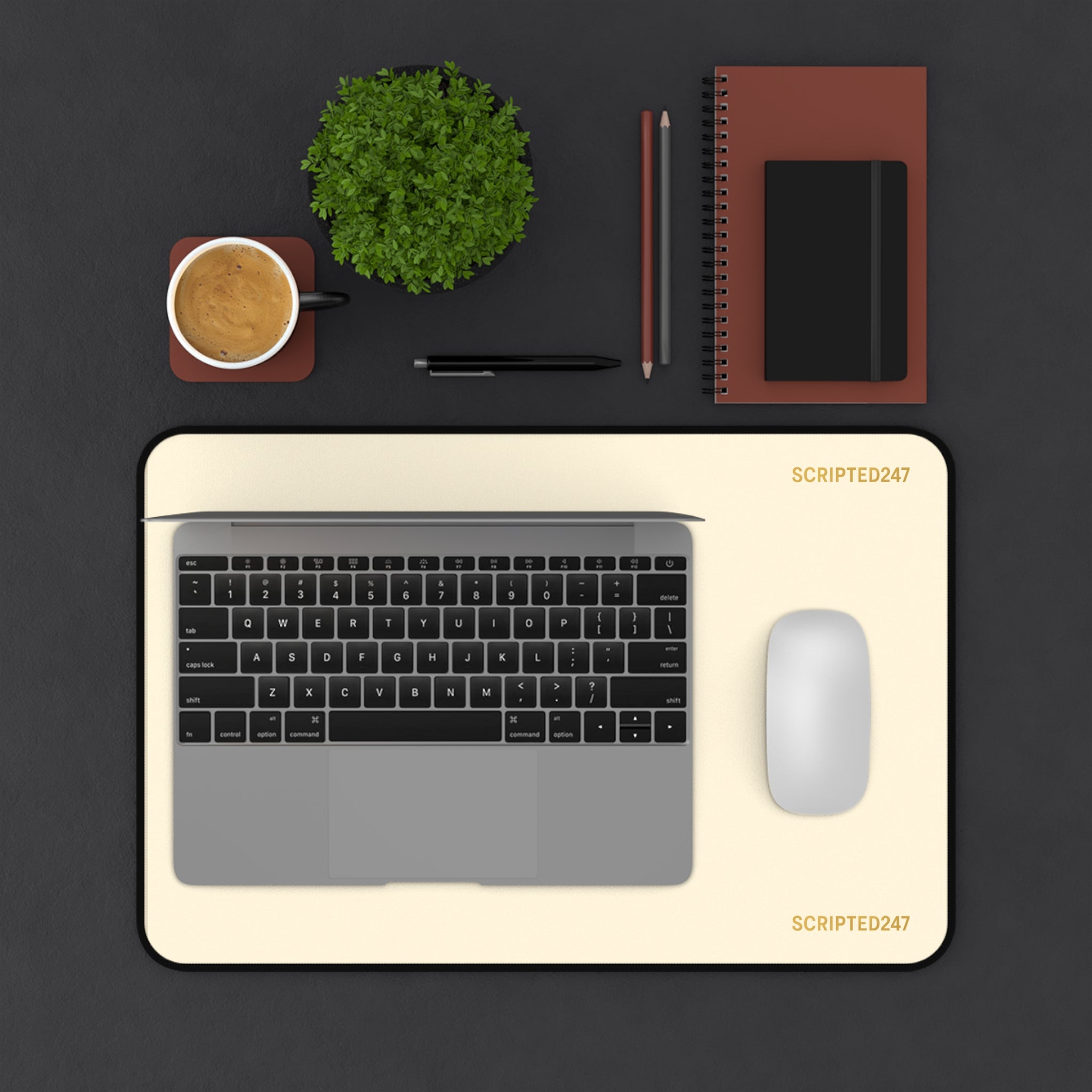 Scripted247 Desk Mat — Creme